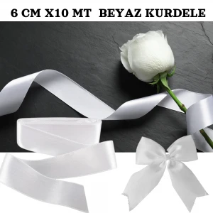AKEL 6CMX10MT BEYAZ TAKI KURDELESİ