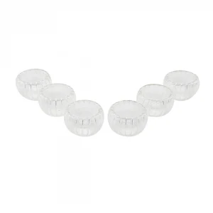 BAYSA-1222 ( 6 PCS ) ( ÇİZGİLİ CAM ) ÇİFT CİDARLI LOKUMLUK & SOSLUK ( 50 ML )*30