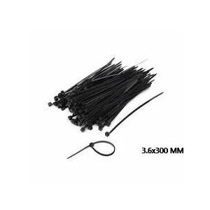 B.H.D BHD-00223 ( SİYAH ) ( 3.6X300MM ) PLASTİK CIRT KELEPÇE ( 100PCS )*150