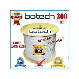 BOTECH ( 300MT ) KOAKSİYEL UYDU ANTEN KABLO RG 6/U4L*2