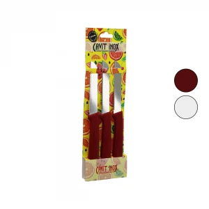 CAVİT İNOX EKODMY-3 ( 3PCS ) ( TIRITIRLI ) MEYVE BIÇAK ( RENKLİ PLS.SAPLI )*200