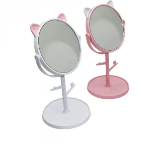 COSMETİC MIRROR-9412 101-A ( 6" & 15CM ) ( YUVARLAK & KULAKLI ) ( TAKI ASKILIKLI ) PLASTİK MAKYAJ AYNASI*60