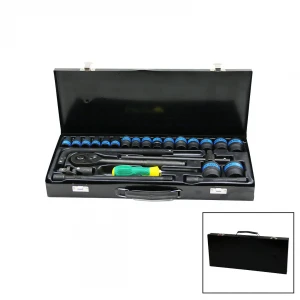 CR-V (24PCS) (1/2") DR SOCKET SET (SİYAH) (LOKMA & SOKET & ADAPTÖR & CIRCIR KOLU) (CHROME VANADIUM) (METAL ÇANTALI)*7