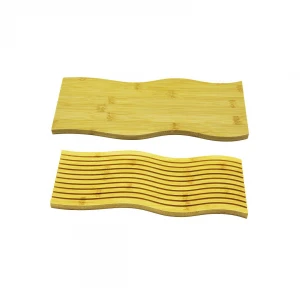 DMR-4880 ( D.GEN ) ( ÇİFT TARAFLI : DÜZ & DALGALI OYUK DESENLİ ) AHŞAP BAMBU SUNUM TEPSİ ( 15X39CM)*24