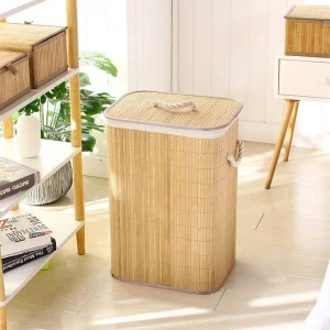 BAMBU HASIR KİRLİ ÇAMAŞIR SEPETİ