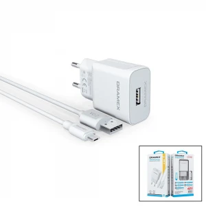 DRAMEX D26-M CHARGE ADAPTER ( MICRO ) USB ( SET ) MİKRO SAMSUNG EV ŞARJ ALETİ ( 2.6A )*20