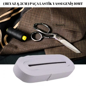 BEYAZ PAÇA LASTİK YASSI GENİŞ 10MT-2CM