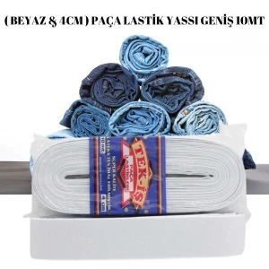 BEYAZ PAÇA LASTİK YASSI GENİŞ 10MT-4CM