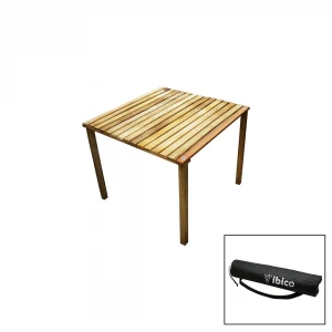 İBİCO AHŞAP ( KATLANABİLİR ) KAMP MASASI ( VİDALI AYAKLI & BEZ ÇANTALI ) ( 60X60X50CM )*1