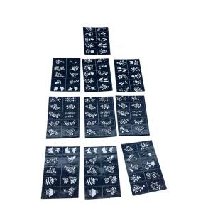 İBİCO ( ÇİÇEKLİ ) ( 10X14CM ) TÜP KINA DESEN ÇIKARTMA ŞABLONU ( 12PCS )*1X600