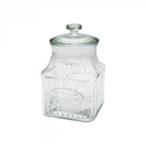 KRD HOME-4479 LİZZY ( ORTA ) VAKUM KAPAKLI ÇİZGİLİ CAM KAVANOZ*48