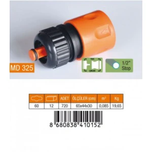 MEDALYAN MD-325  1/2 HORTUM BAĞLANTI ADAPTÖRÜ STOPLU*30X24