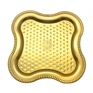 MENNUR MNR-101-A ( KÜÇÜK YONCA ) ( GOLD ) SUNUM TEPSİ PLASTİK*84