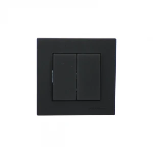 MUTLUSAN RİTA-2220 402 0284 ( POŞETLİ ) ( SİYAH & KOMÜTATÖR & 2Lİ ANAHTAR PRİZ ) VİDALI & ÇERÇEVELİ*12X10