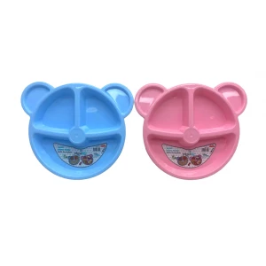 PLASTLİFE KP-144 AYICIK 3 BÖLMELİ RENKLİ MAMA TABAK*45
