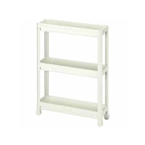 SLİM TEKERLİ OM-0600 OM-3010 ( 3 ( ÇUKUR ) RAFLI & BEYAZ ) ÇOK AMAÇLI RAF ÜNİTESİ*6