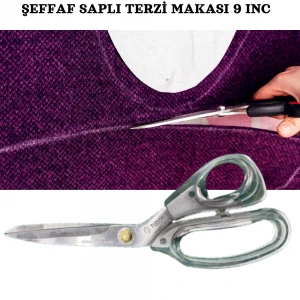 TAKSUN ( 9 İNC ) TERZİ MAKASI ŞEFFAF SAPLI