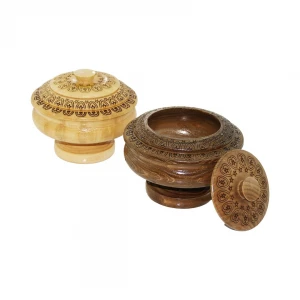 TARAKLI TRK-333 ( AYAKLI ) ( DESENLİ & CNC İŞLEMELİ ) AHŞAP ŞEKERLİK ( FİLELİ AMBALAJ )*50