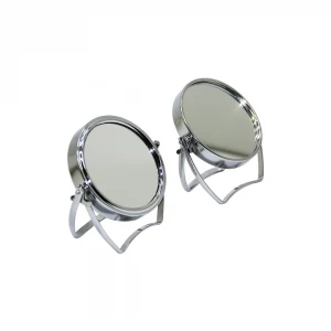 YAKUT-10623 ( 3" & METAL ) ( YUVARLAK & ÇİFT TARAFLI ) AYAKLI MAKYAJ AYNASI*10X18