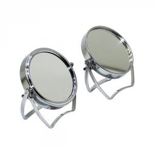 YAKUT-10624 ( 4" & METAL ) ( YUVARLAK & ÇİFT TARAFLI ) AYAKLI MAKYAJ AYNASI*10X12