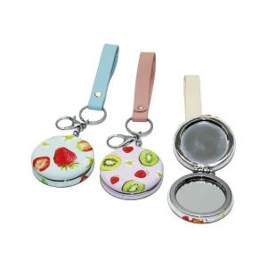 YAKUT-10654 MEYVE DESENLİ KAPAKLI & ÇİFT AYNALI & TUTACAKLI ANAHTARLIK*12X24