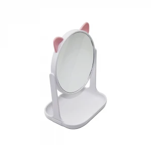 YAKUT-11451 ( 6" & 15X15CM & YUVARLAK ) ( ORGANİZERLİ & KULAKLI ) PLASTİK MAKYAJ AYNASI*72