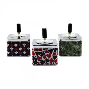 YAKUT-11475 ASHTRAY ( KARE & BASMALI ) METAL KÜLLÜK*150