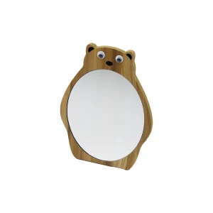 YAKUT-11536 ( AHŞAP & AYI FİGÜRLÜ ÇERÇEVE ) ( 6.5" ) MAKYAJ AYNASI ( METAL AYAKLI )*48