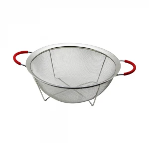 YAKUT-12326 ( 25CM ) ( TEL SEPET ) METAL SÜZGEÇ ( SİLİKON KILIFLI KULP ) ( METAL ÇERÇEVE & AYAK )*40
